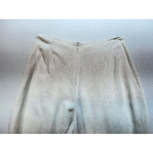 June & Hudson Womens Linen Blend Wide-Leg Pants Size S Beige Drawstring Waist - Picture 8 of 10